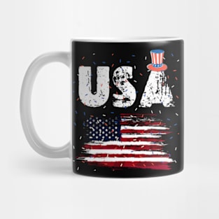 Rainbow American Flag Women Patriotic Shirt 4th of July Memorial  Patriotic style retro vintage 80s Mug